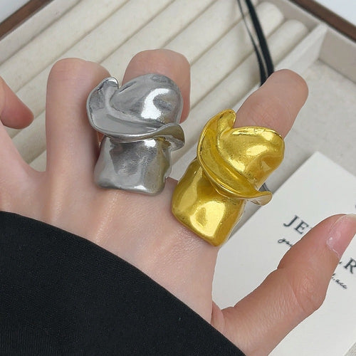 European and American heavy industry rings, high-end exaggerated personality, irregular index finger rings, fashion catwalk ring