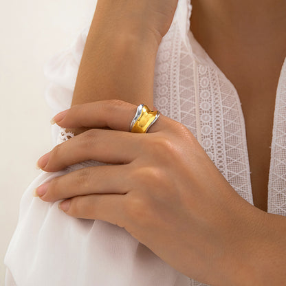 Retro Irregular Exaggerated Concave and Convex Ripple Ring Rings Simple Personalized Alloy Handpiece