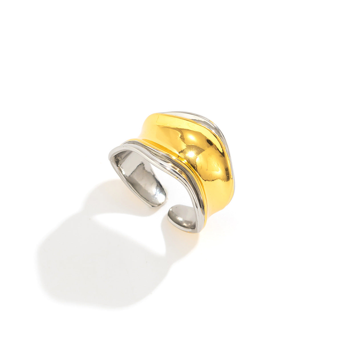 Retro Irregular Exaggerated Concave and Convex Ripple Ring Rings Simple Personalized Alloy Handpiece